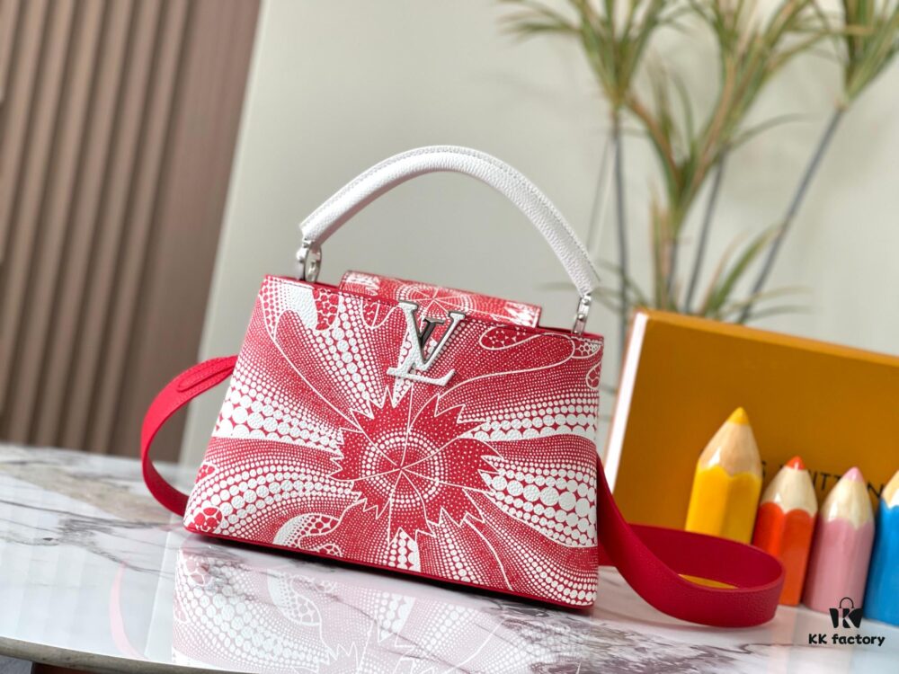 Upgraded M21705 Louis Vuitton x Yayoi Kusama Collaboration Capucines MM Handbag