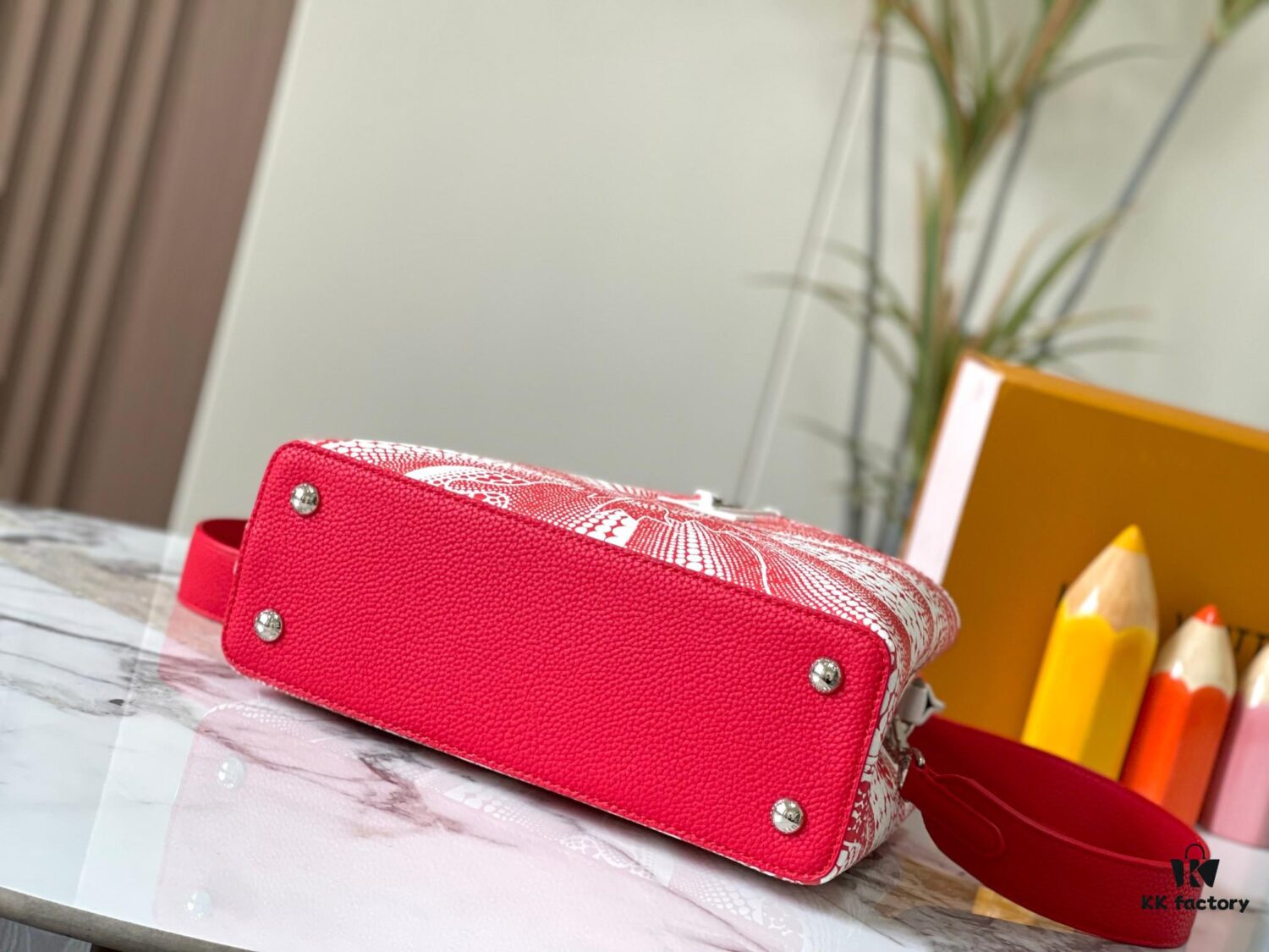 Upgraded M21705 Louis Vuitton x Yayoi Kusama Collaboration Capucines MM Handbag