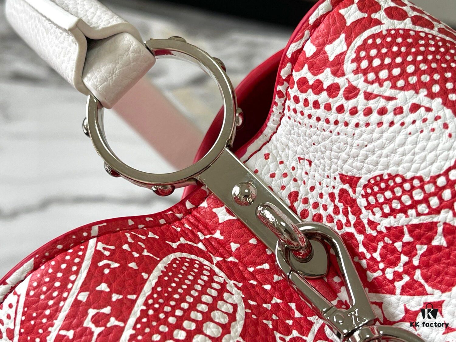 Upgraded M21705 Louis Vuitton x Yayoi Kusama Collaboration Capucines MM Handbag