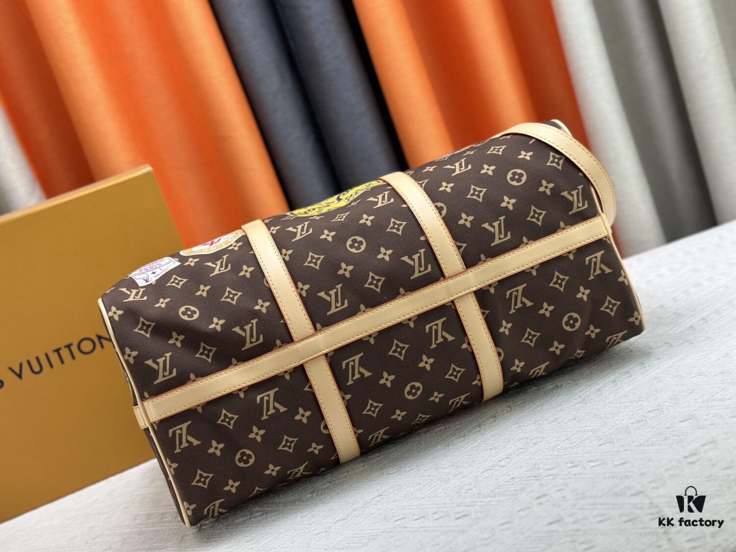 M14736 Keepall Bandouliere 45 Travel Bag in Monogram Dune Fabric