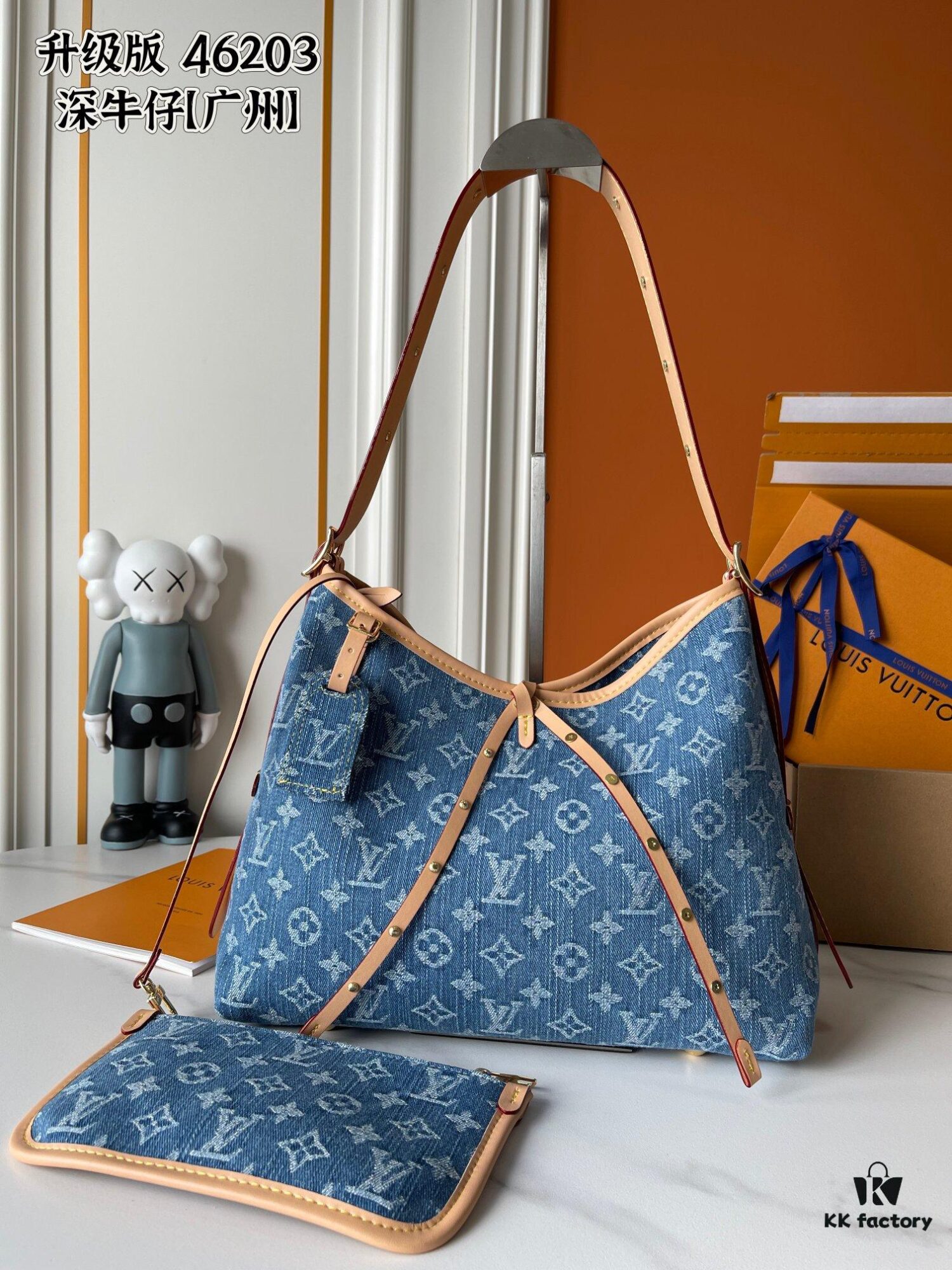 Upgraded Version 180 190 [Original Order Fabric, Original Version Price, Upgraded Quality] M13289 M46197 M46203 M11843 M13014 M24861 M25143 This CarryAll Medium Tote Bag Features the Monogram Denim Pattern from 2005 Printed on Cotton Canvas, Finished with Louis Vuitton's Expert Bleaching Technique for a Washed Effect