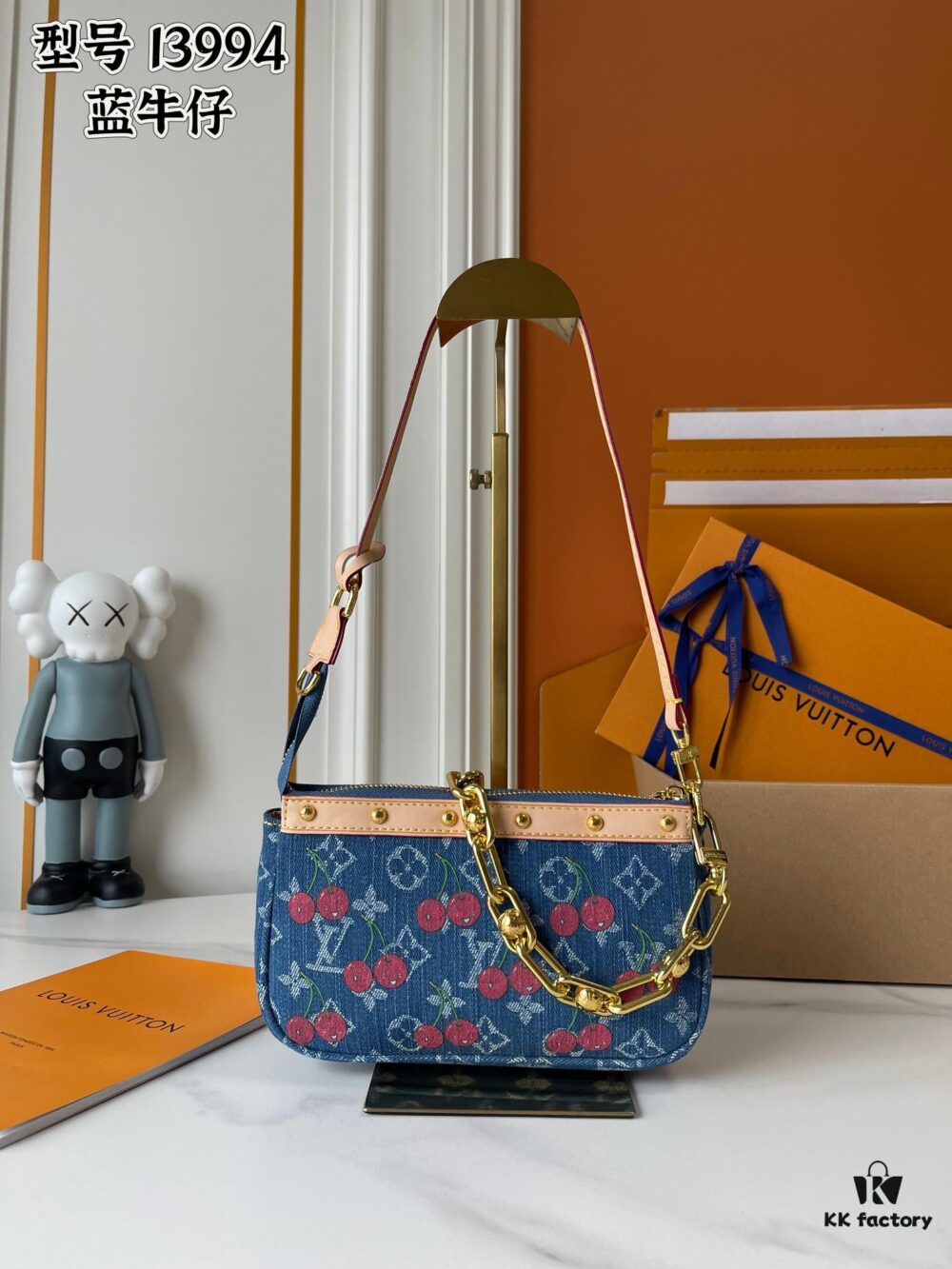 Upgraded Version 170 [Official Latest Model, Real Photo] M13994 Denim Cherry 🍒 Pochette Accessoires Bag