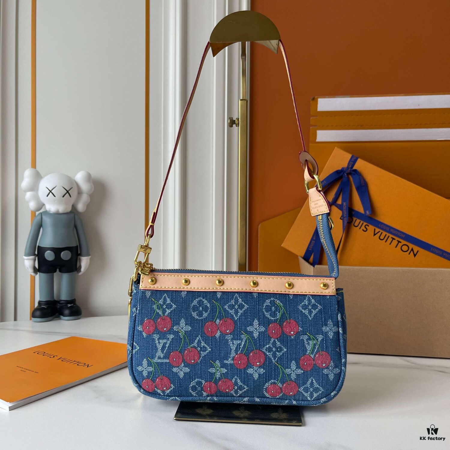 Upgraded Version 170 [Official Latest Model, Real Photo] M13994 Denim Cherry 🍒 Pochette Accessoires Bag