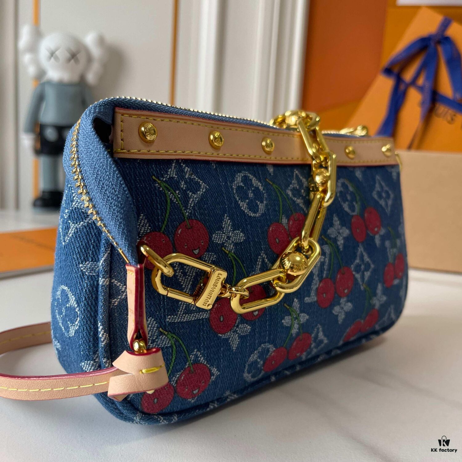 Upgraded Version 170 [Official Latest Model, Real Photo] M13994 Denim Cherry 🍒 Pochette Accessoires Bag