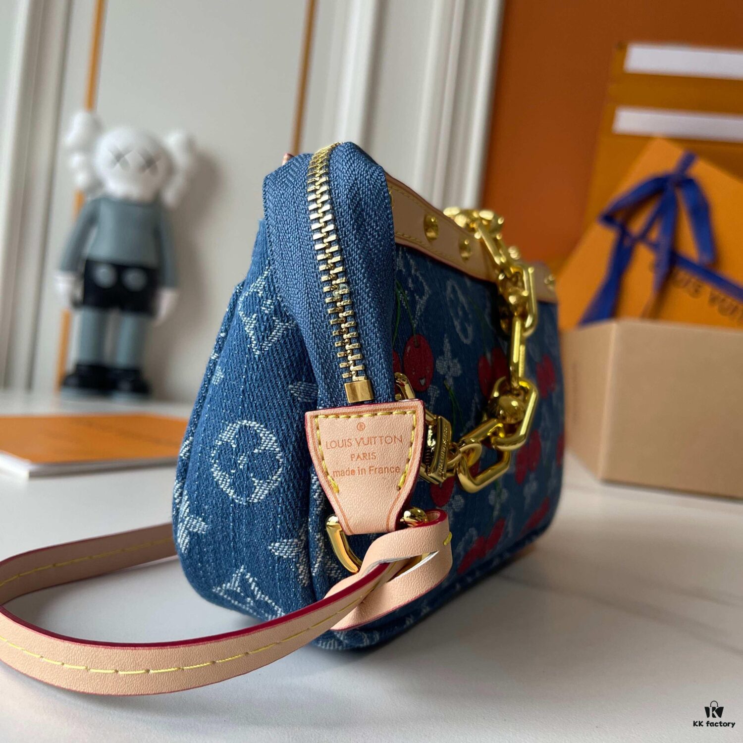 Upgraded Version 170 [Official Latest Model, Real Photo] M13994 Denim Cherry 🍒 Pochette Accessoires Bag