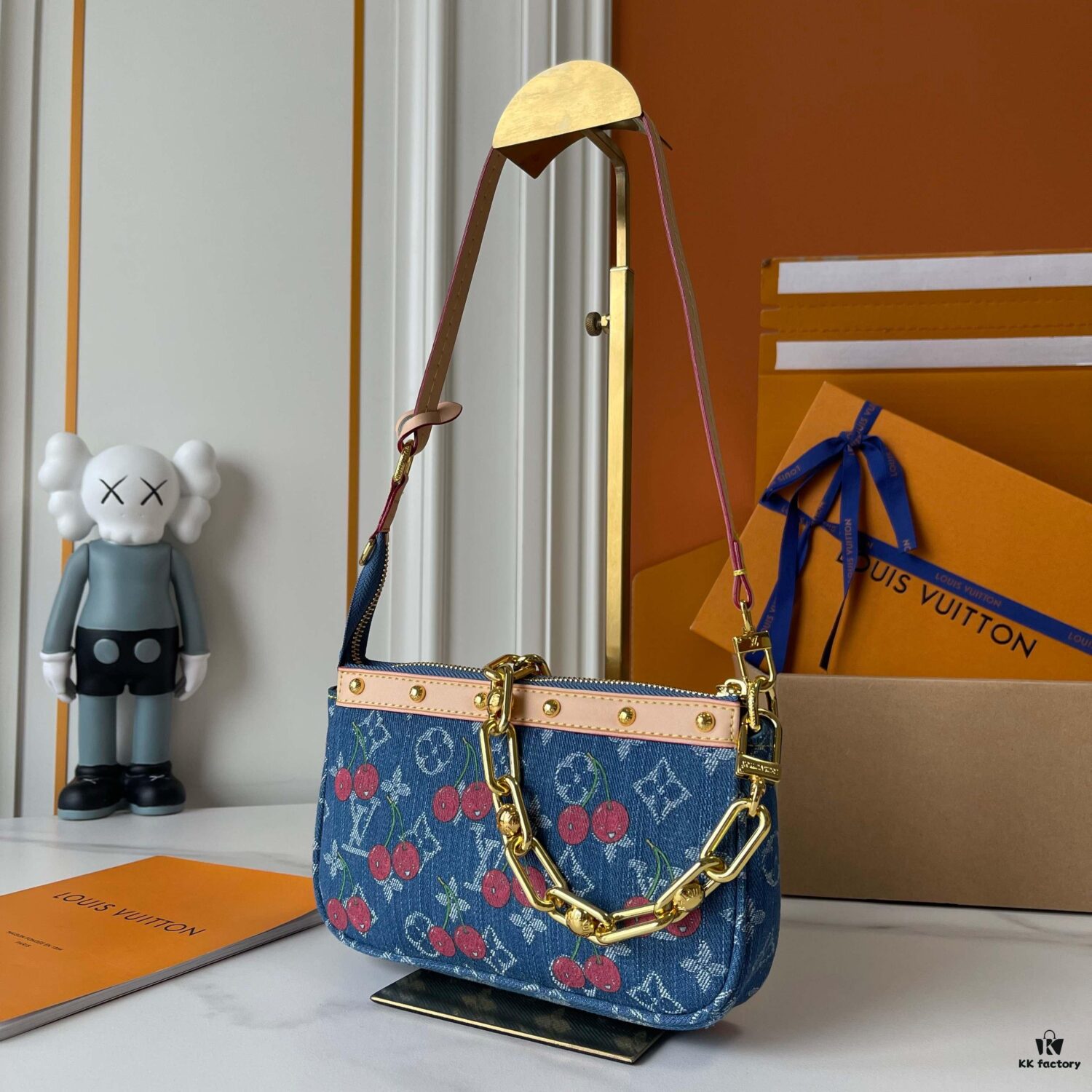 Upgraded Version 170 [Official Latest Model, Real Photo] M13994 Denim Cherry 🍒 Pochette Accessoires Bag