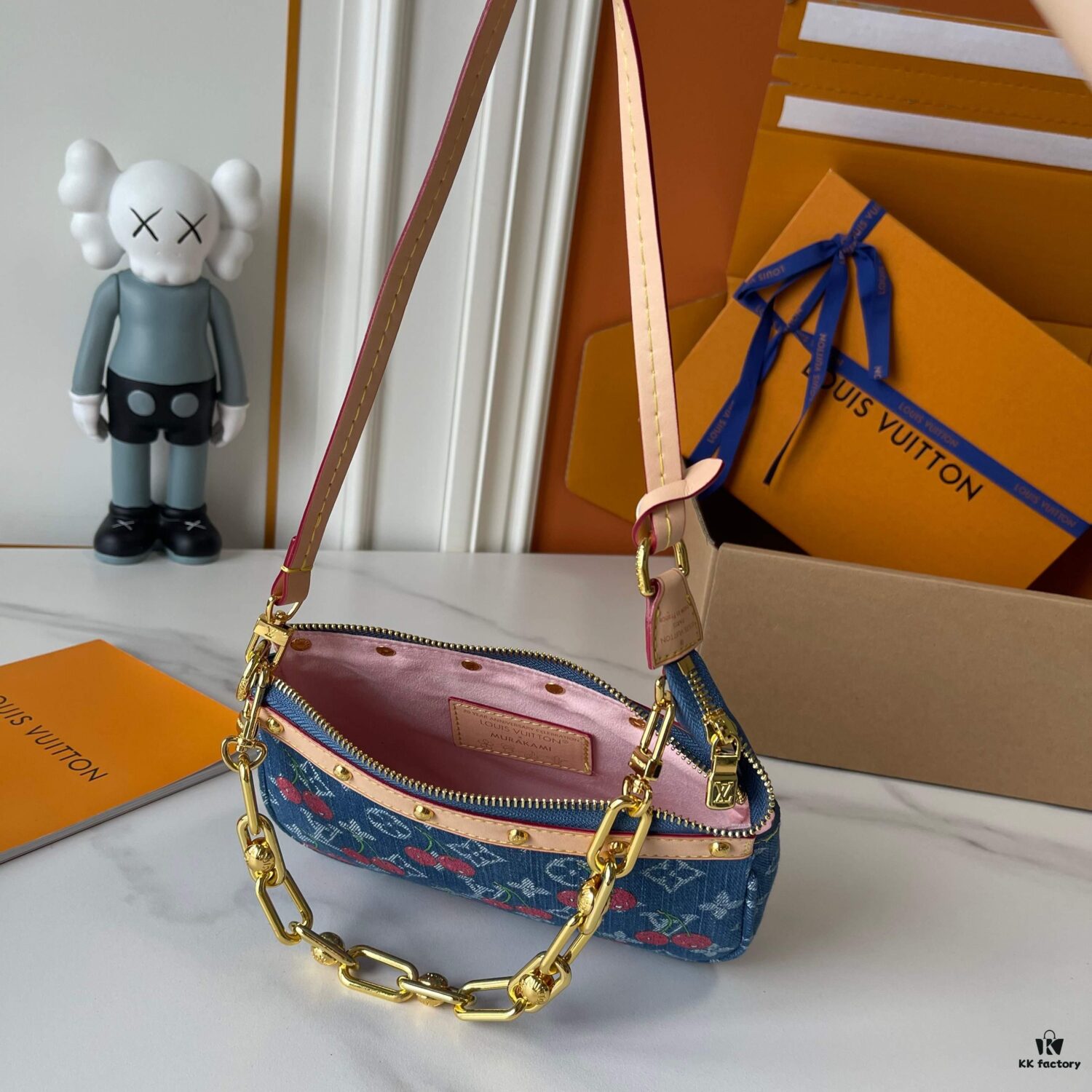 Upgraded Version 170 [Official Latest Model, Real Photo] M13994 Denim Cherry 🍒 Pochette Accessoires Bag