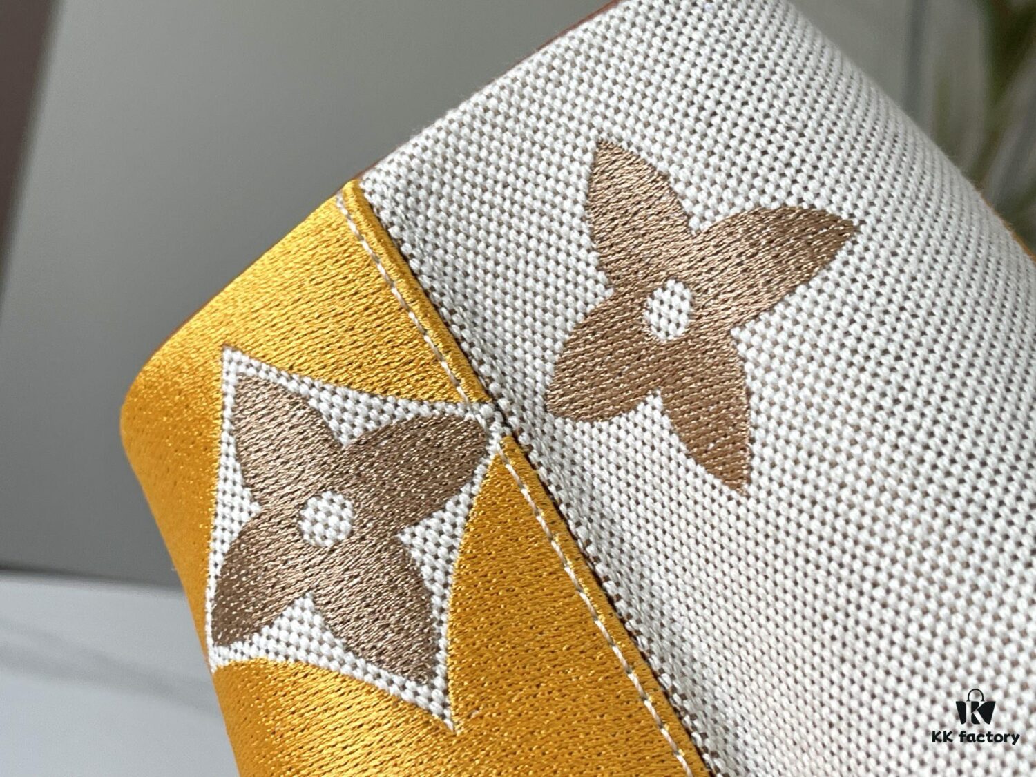 Upgraded Authentic M57361 Embroidered Orange-Brown Gold Buckle Medium Size