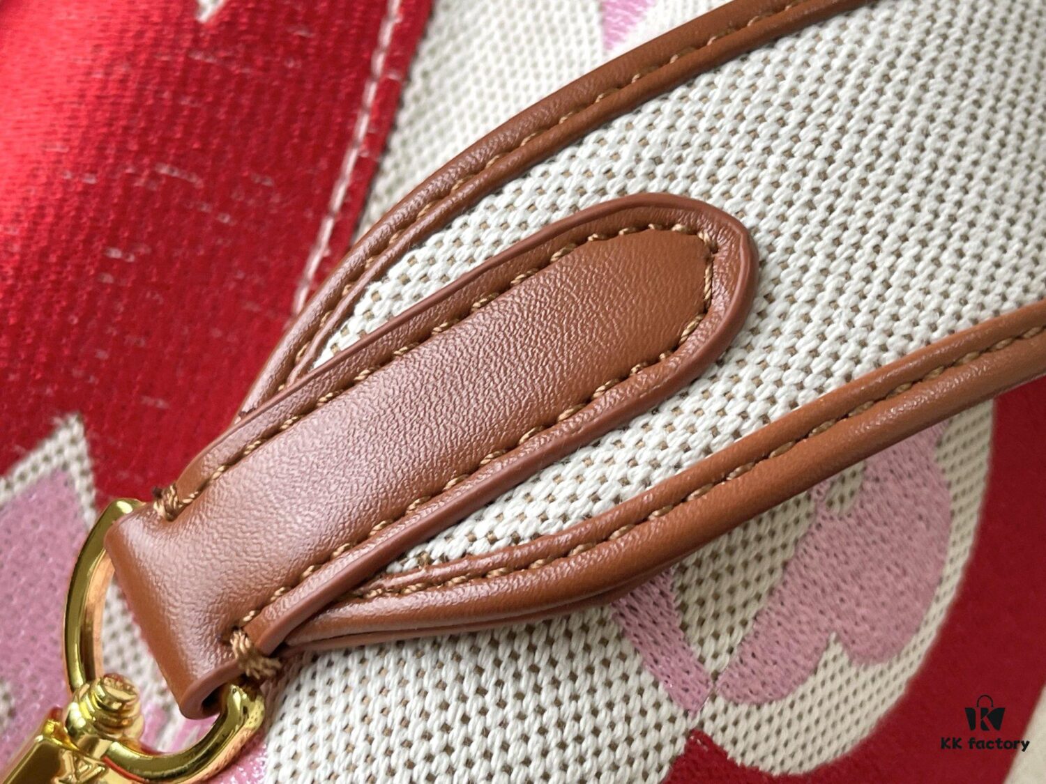 Upgraded Official Version 💋 M57361 Embroidered Pink Brown Gold Buckle Medium Size