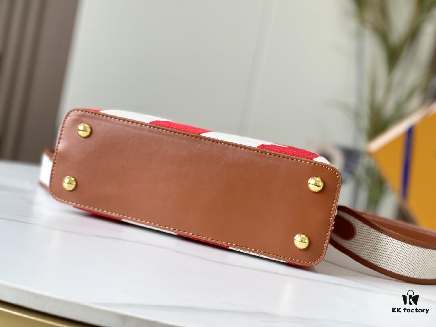 Upgraded Official Version 💋 M57651 Embroidered Pink Brown Gold Buckle Small Size