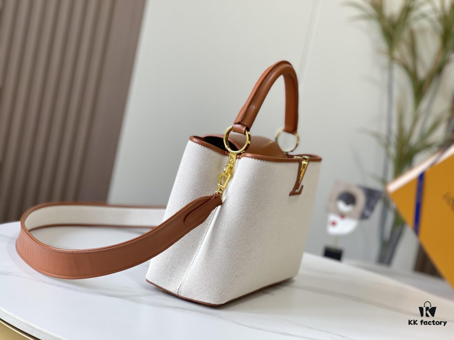 Upgraded Official Version 💋M57361 Embroidered White Beige Gold Buckle Medium Size