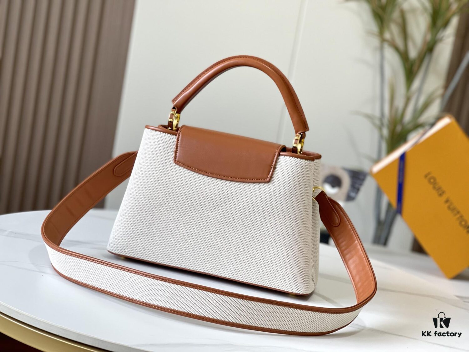 Upgraded Official Version 💋M57361 Embroidered White Beige Gold Buckle Medium Size