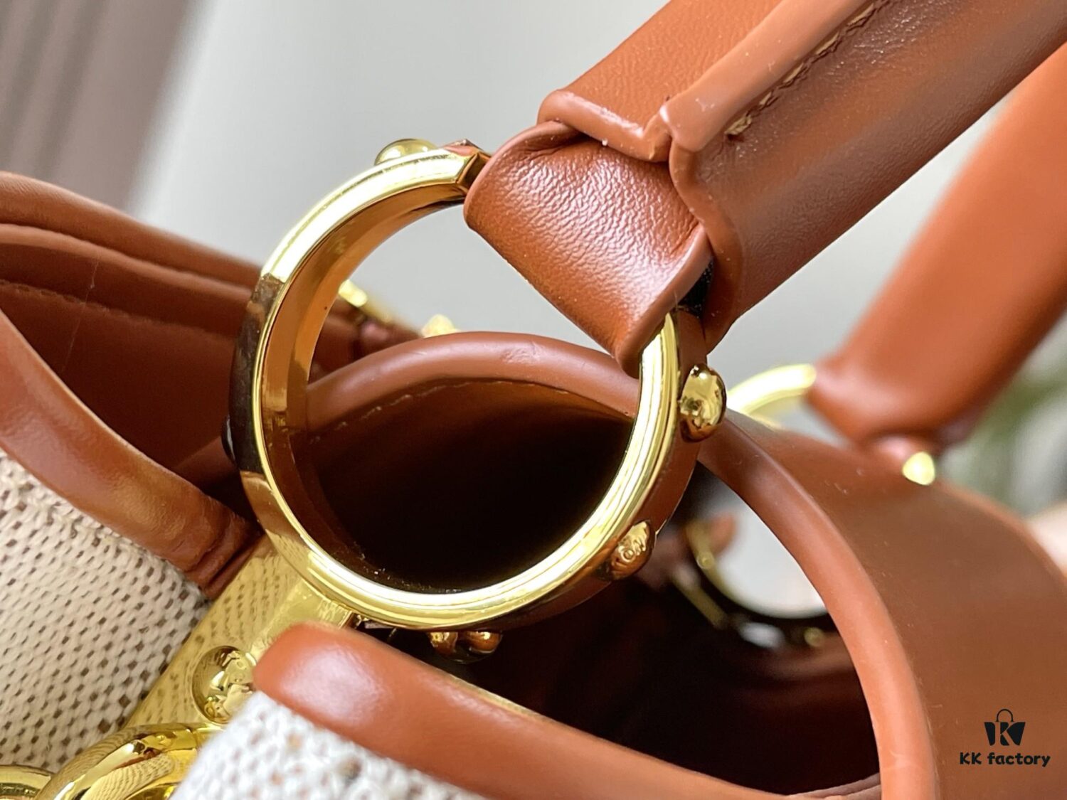 Exclusive On-Site Photo - Factory Direct Official Version 💋 M57651 Embroidered White, Brown and Gold Hardware Mini Capucines BB Bag