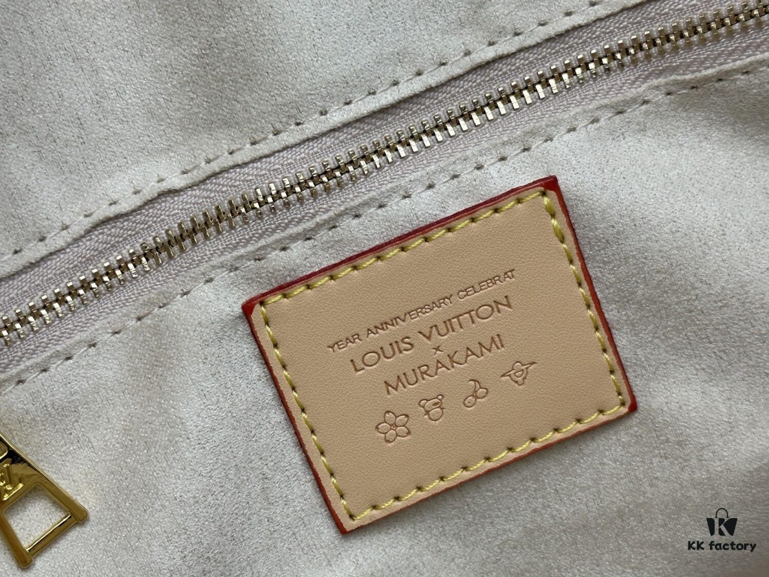 M13079 New White Tricolor Louis Vuitton x Takashi Murakami Women's Shoulder Bag, Tote Bag Size 34