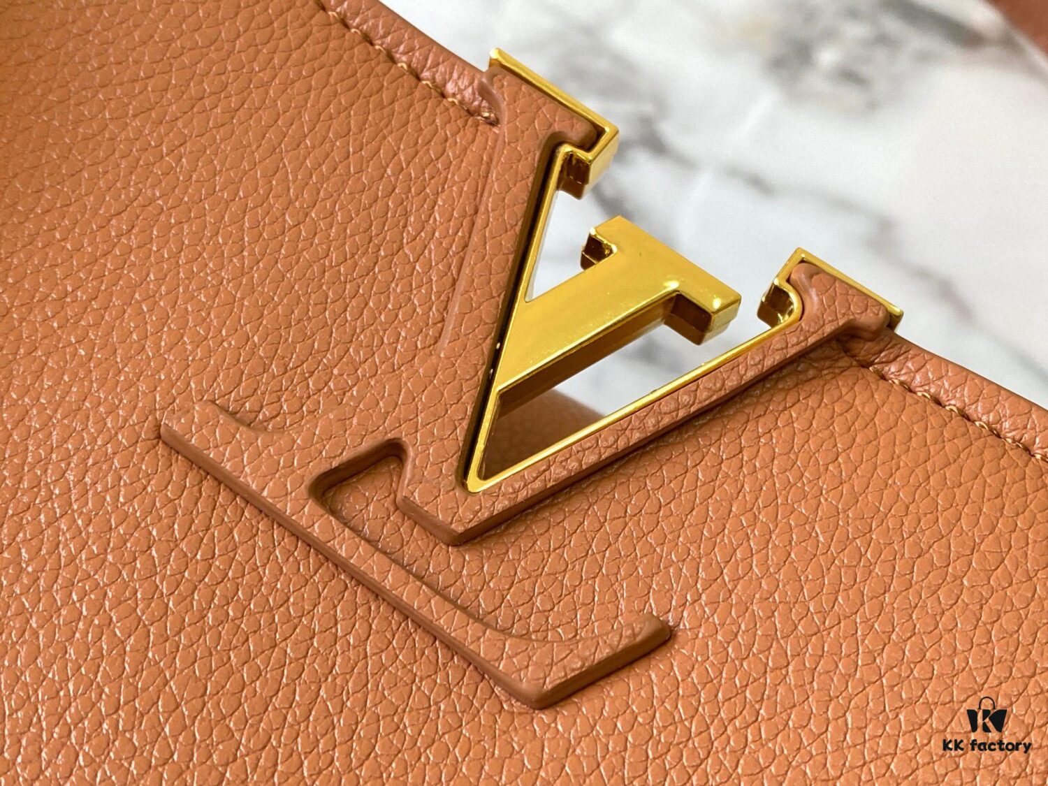 Upgraded M24607 Brown Capucines Souple Large Handbag