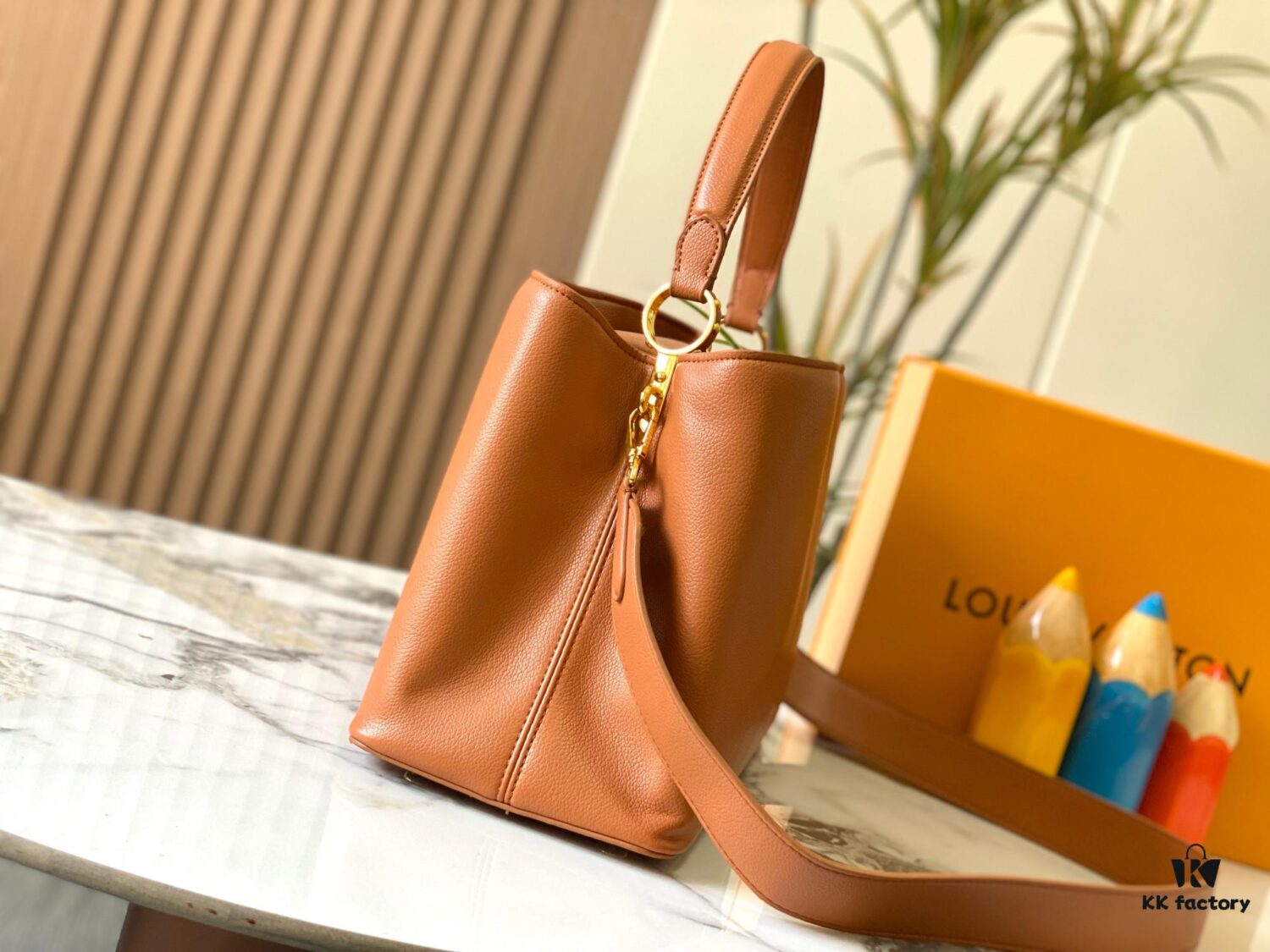 Upgraded M24607 Brown Capucines Souple Large Handbag