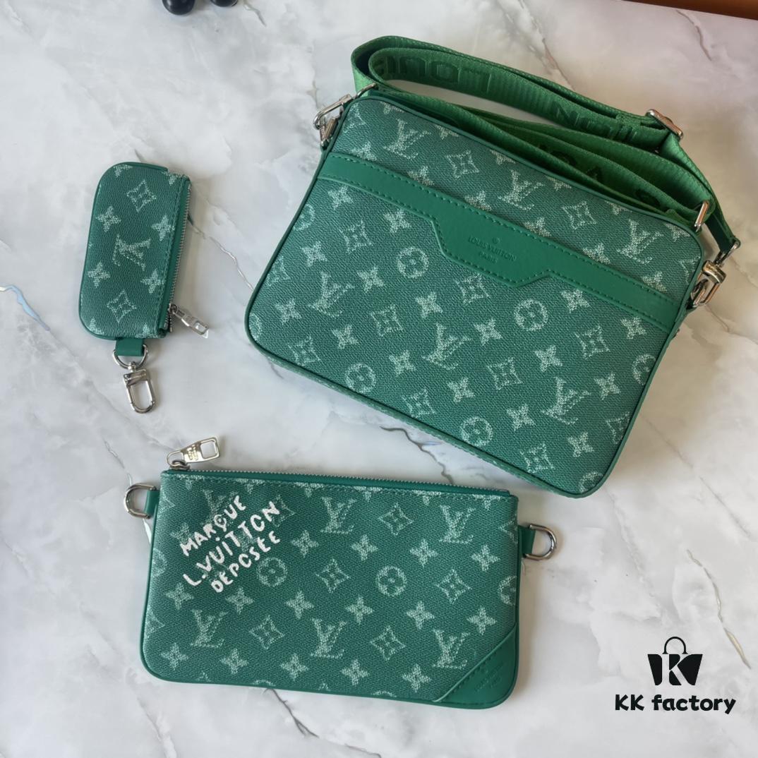 Upgraded Version 190, Latest Official M12868 M69443 M45320 M12766 New Men's Bag Three-Piece Set Messenger Bag Series