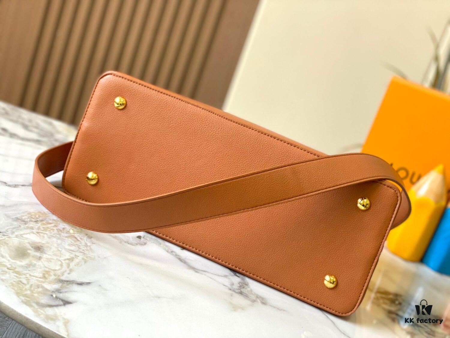 Upgraded M24607 Brown Capucines Souple Large Handbag