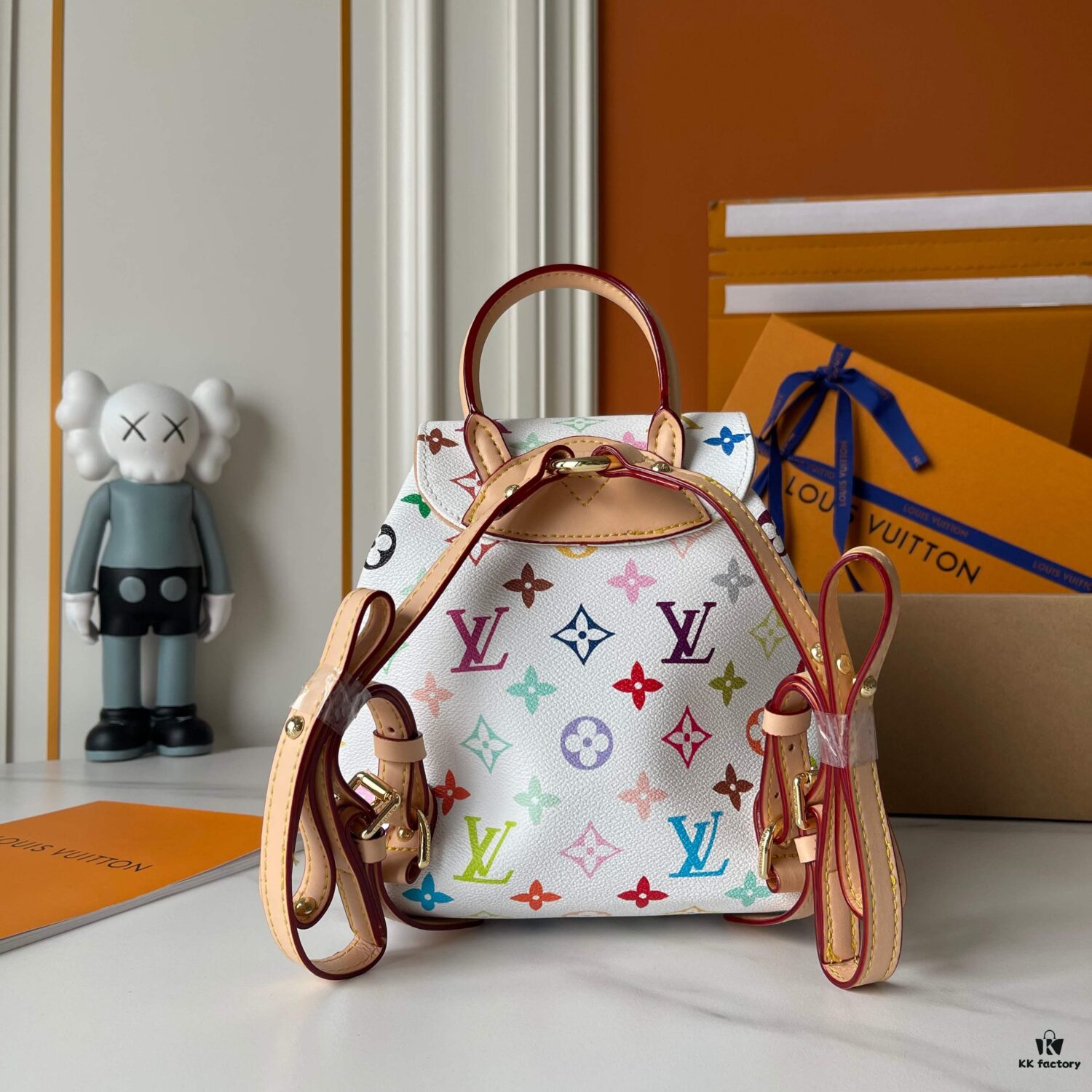 Upgraded Version [Actual Product Photography, Original Background] (Quality Comparison) VENICE Backpack M13081-M46836 White Multicolor (Takashi Murakami)