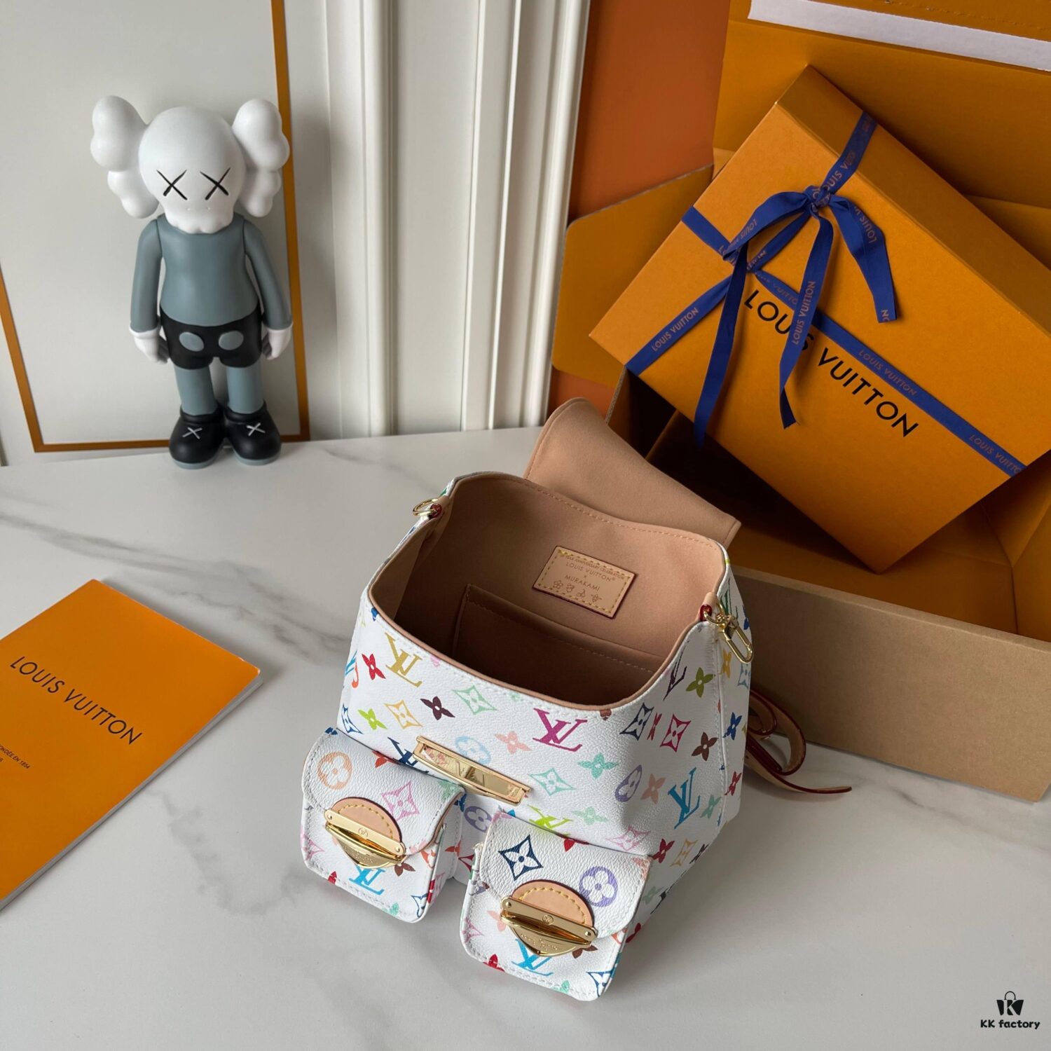 Upgraded Version [Actual Product Photography, Original Background] (Quality Comparison) VENICE Backpack M13081-M46836 White Multicolor (Takashi Murakami)