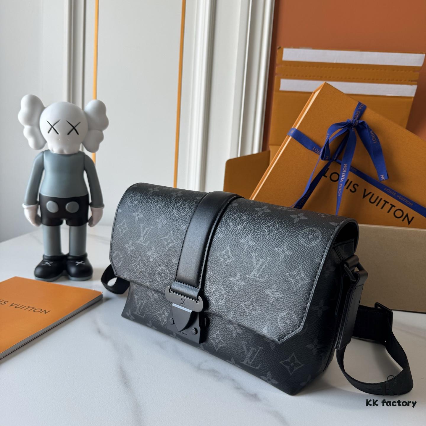 Upgraded M46794 Black Floral, Damier, and Black Check M23741 Embossed Latest S-Cape Messenger Bag