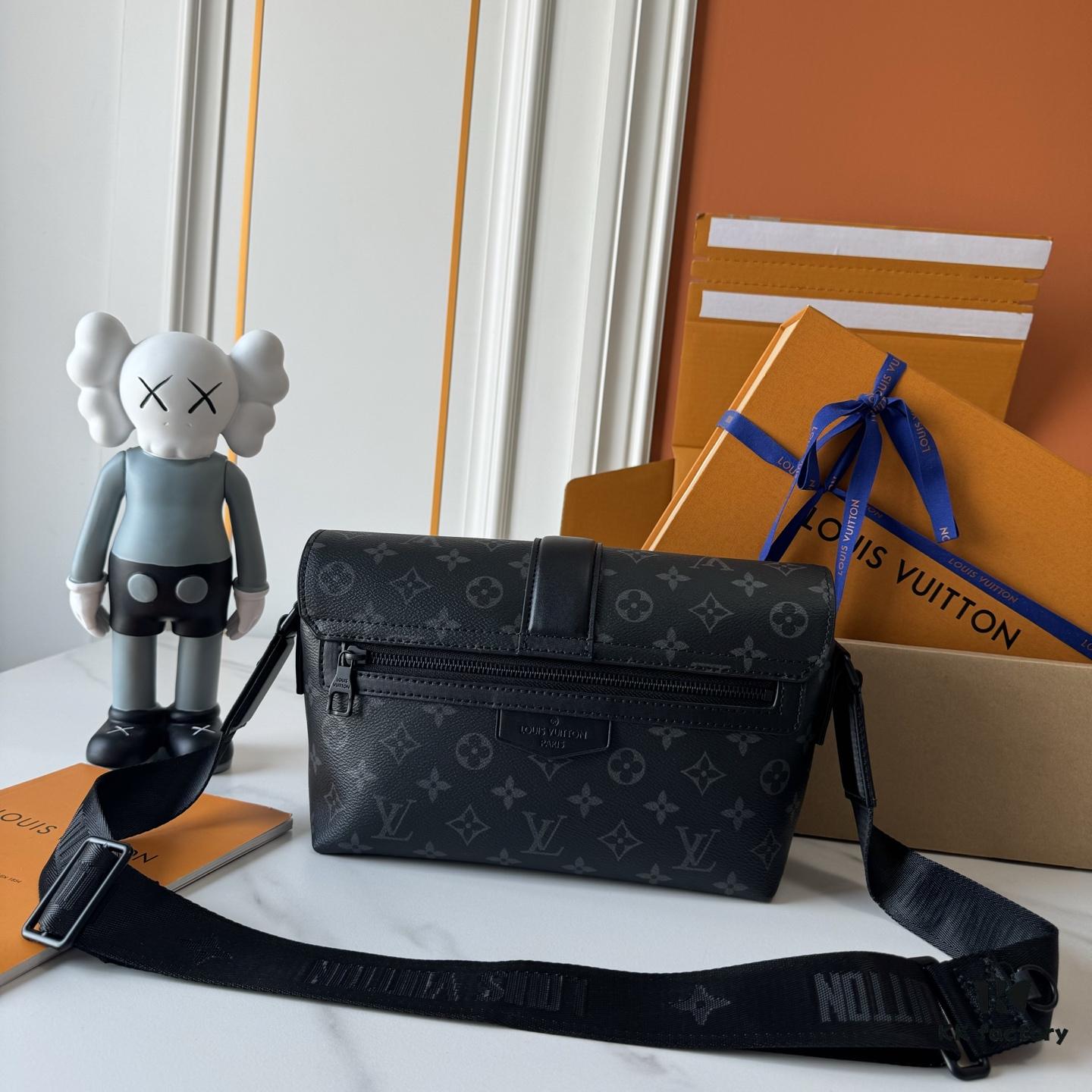 Upgraded M46794 Black Floral, Damier, and Black Check M23741 Embossed Latest S-Cape Messenger Bag