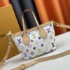 M46705 NEVERFULL BB Bag in White with Tricolor Design, Collaborated with Takashi Murakami