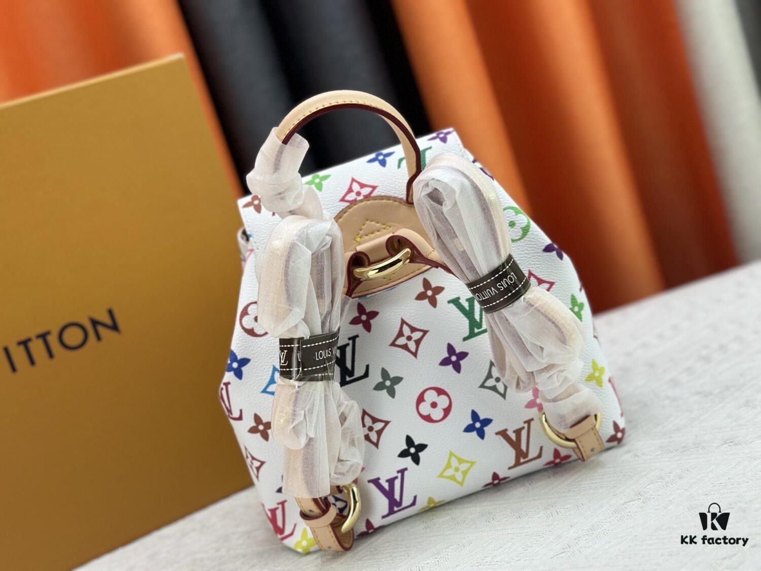 Upgraded Original M13081 M46836 This Venice Backpack Crafted from Coated Canvas with Vivid Hues Inspired by Japanese Artist Takashi Murakami Depicting the Monogram Pattern, Showcasing the Playful Spirit of the Louis Vuitton x Takashi Murakami Reissue Collection