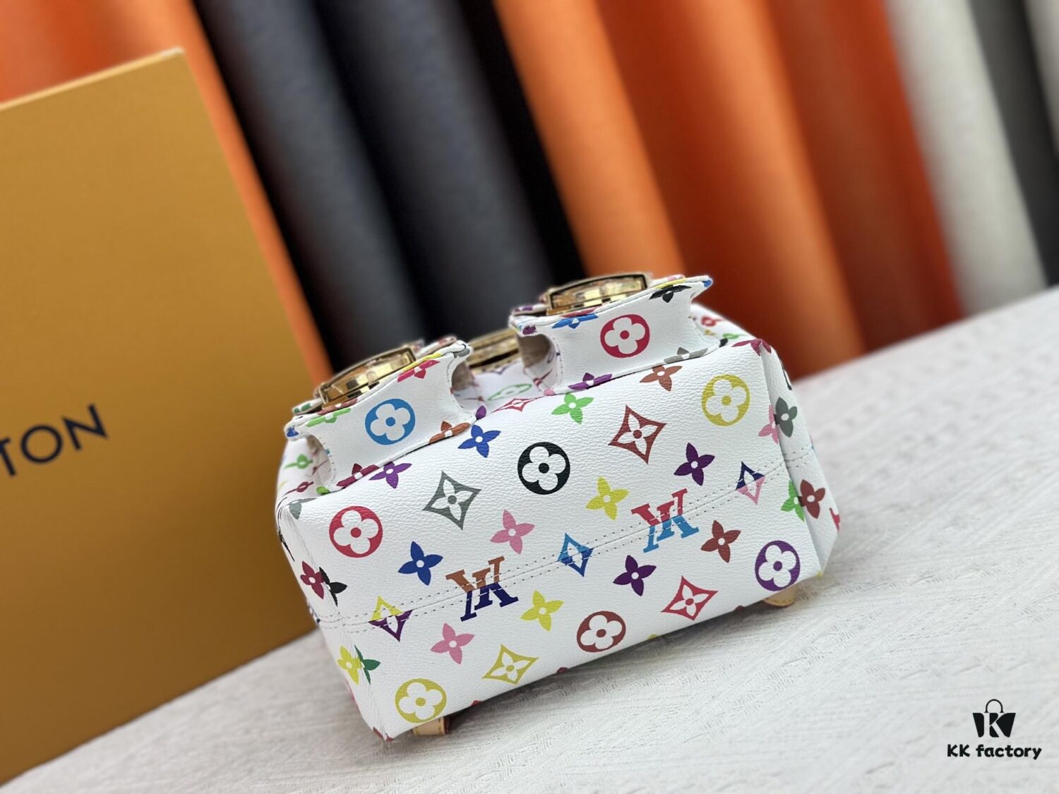 Upgraded Original M13081 M46836 This Venice Backpack Crafted from Coated Canvas with Vivid Hues Inspired by Japanese Artist Takashi Murakami Depicting the Monogram Pattern, Showcasing the Playful Spirit of the Louis Vuitton x Takashi Murakami Reissue Collection