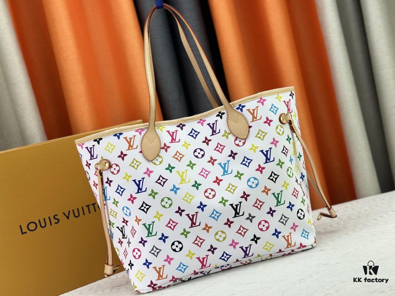 Upgraded Original M13675 M13271 M40995 This Medium Neverfull Bag from the Louis Vuitton x Takashi Murakami Re-Edition Collection