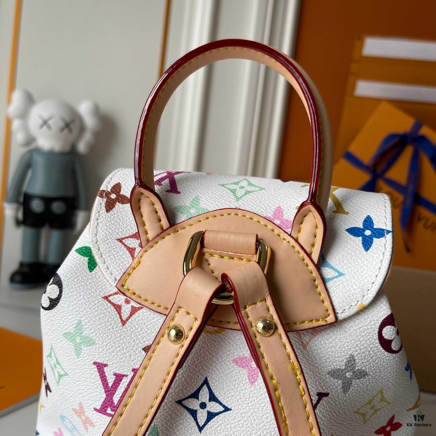 Upgraded Version [Actual Product Photography, Original Background] (Quality Comparison) VENICE Backpack M13081-M46836 White Multicolor (Takashi Murakami)