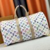 M13742 Multicolor White and Black Travel Bag, LV x TM KEEPALL BANDOULIÈRE 45, Current Season New Arrival