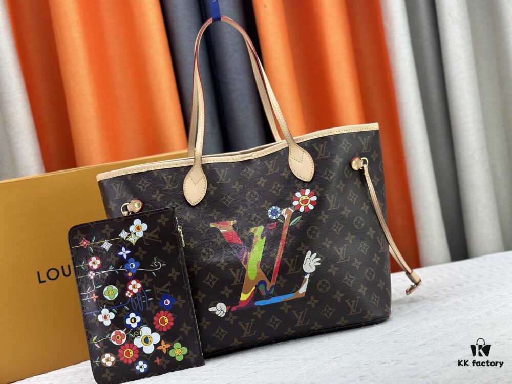 Upgraded Original M13675 M13271 M40995 This Medium Neverfull Bag from the Louis Vuitton x Takashi Murakami Re-Edition Collection
