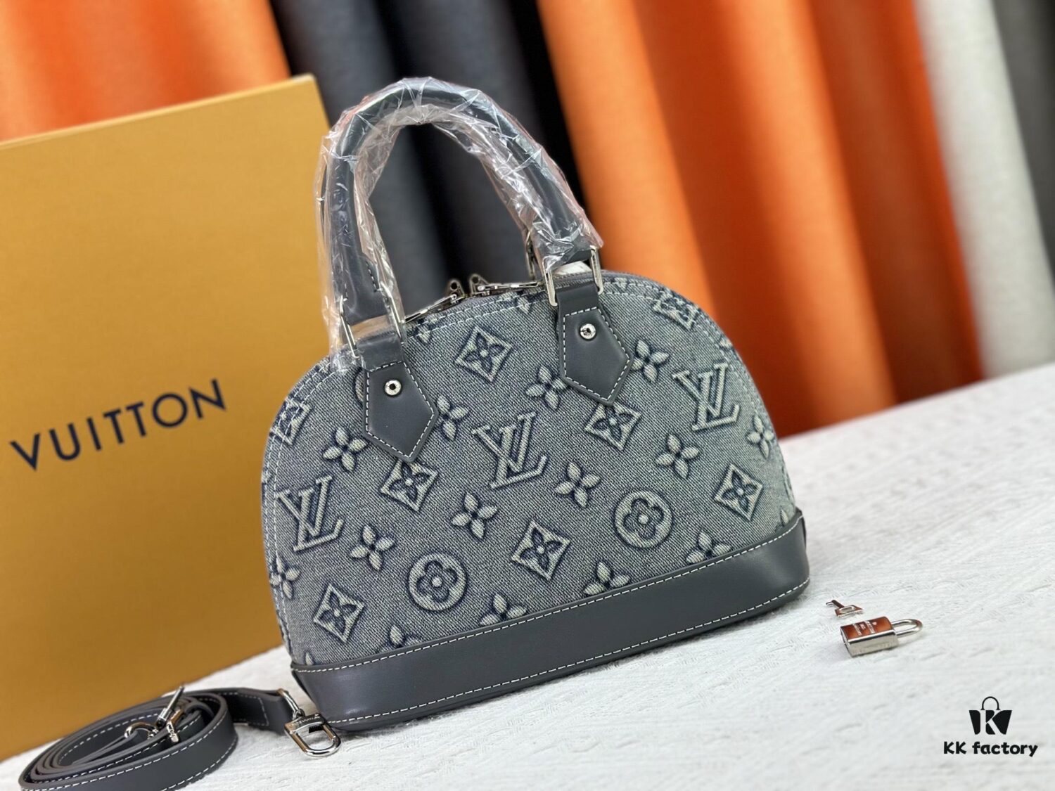 Upgraded Embossed Denim M53152 Alma BB Bag