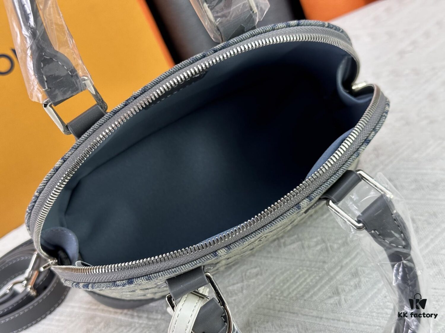 Upgraded Embossed Denim M53152 Alma BB Bag