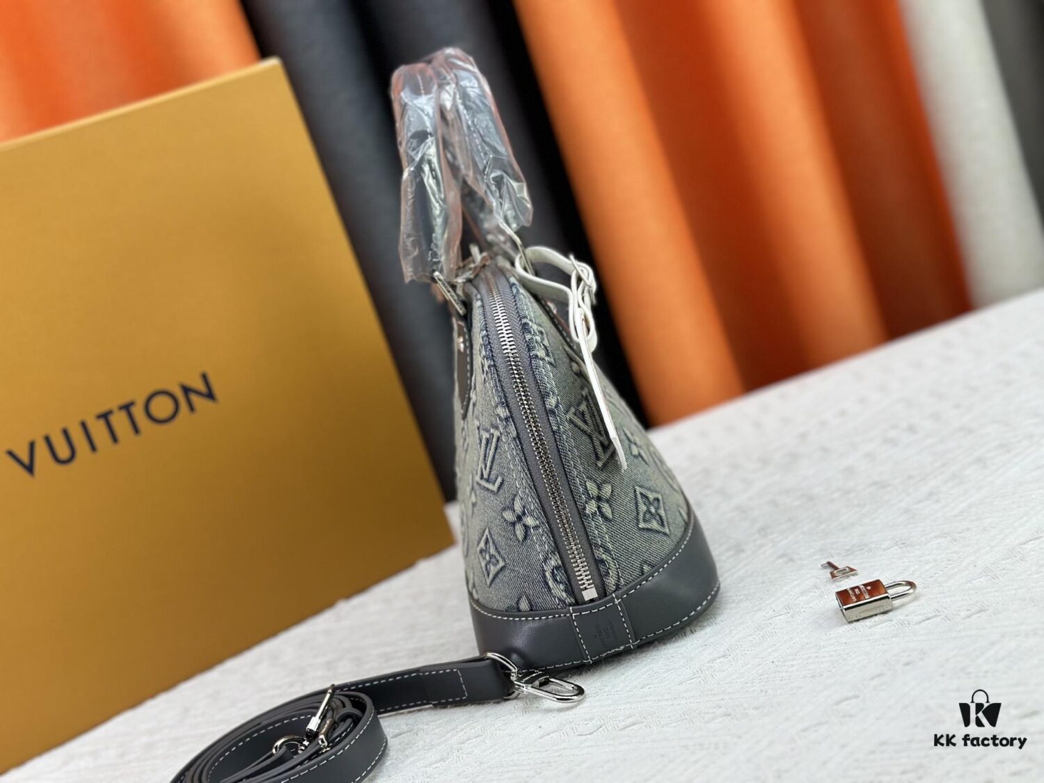 Upgraded Embossed Denim M53152 Alma BB Bag