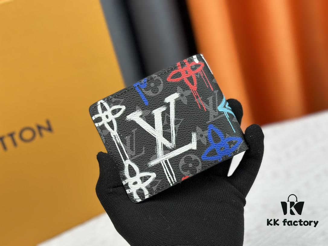 Wallet Model: 81847 Louis Vuitton Classic Brazza Wallet in Damier Graphite Pixel Canvas