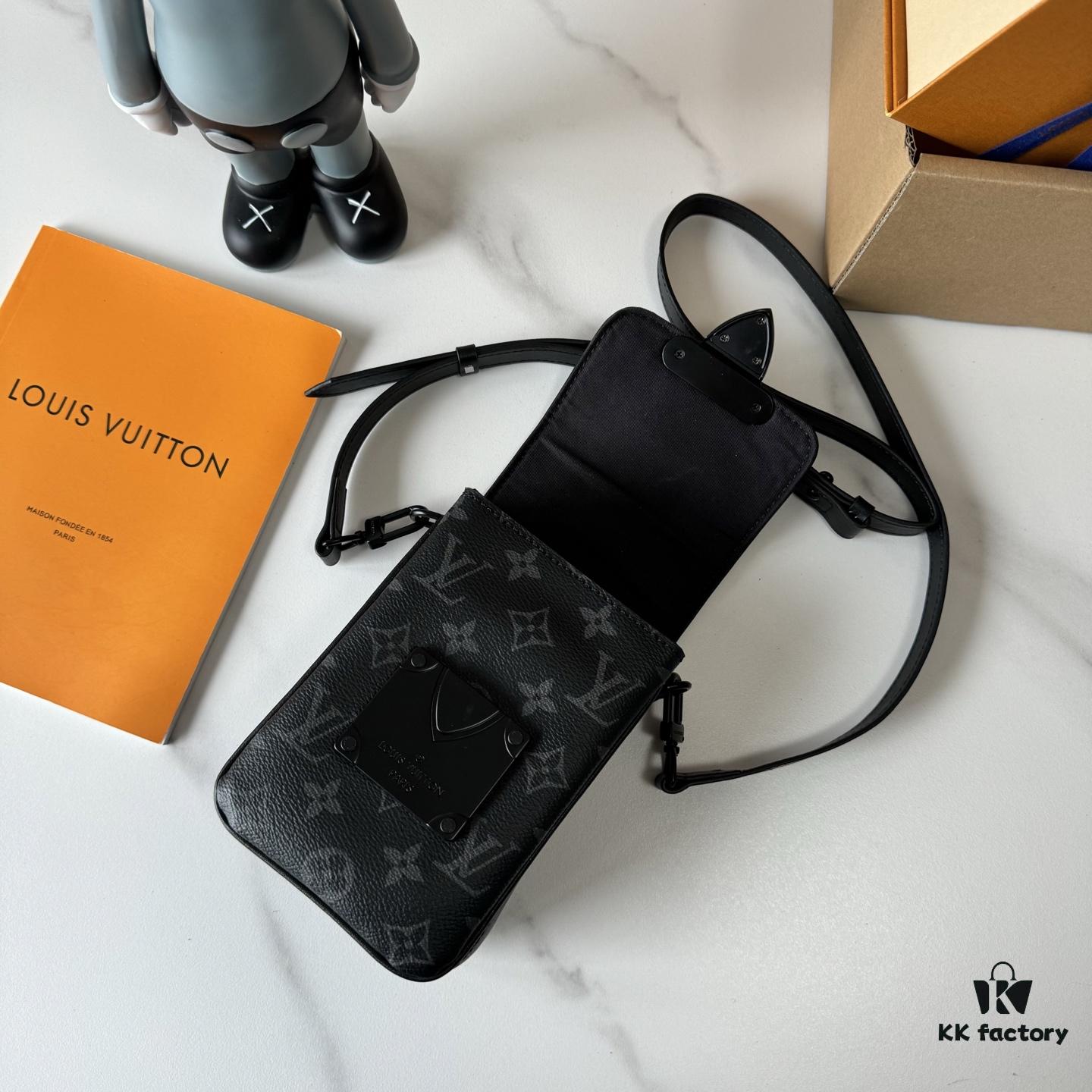 Upgraded M81522 M81524 M82252 M82535 M82568 S-LOCK VERTICAL WEARABLE Wallet in LV Classic Monogram Macassar Canvas – Multicolor Print Including Onyx, Black, Embossed, Grey-Embossed, Burgundy, Green, and Orange (M82535 with Black Strap Option)