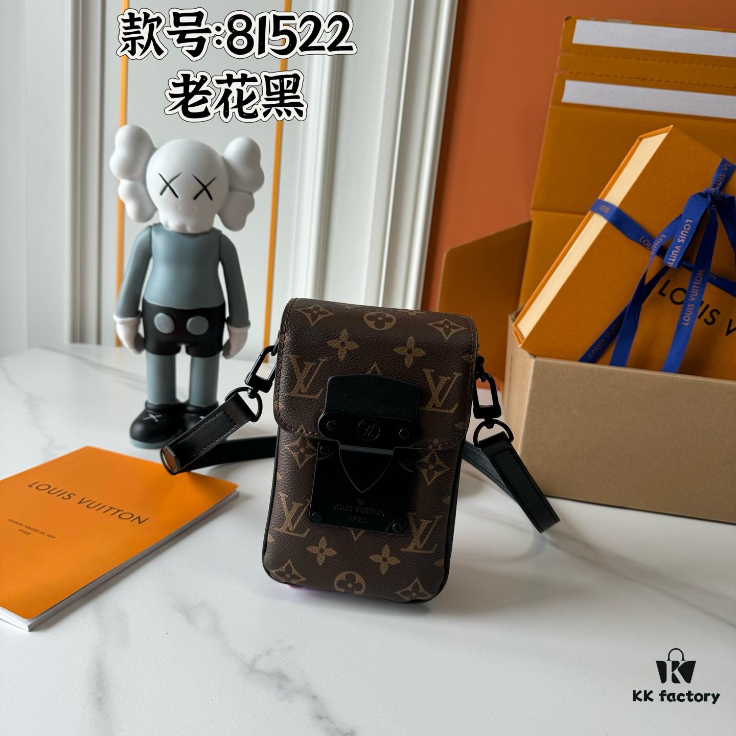 Upgraded M81522 M81524 M82252 M82535 M82568 S-LOCK VERTICAL WEARABLE Wallet in LV Monogram Macassar Canvas – Multicolor Print (Including Classic Brown, Black Floral, Embossed Pattern, Grey Embossed, Plum, Green, and Orange with Black Strap for M82535)