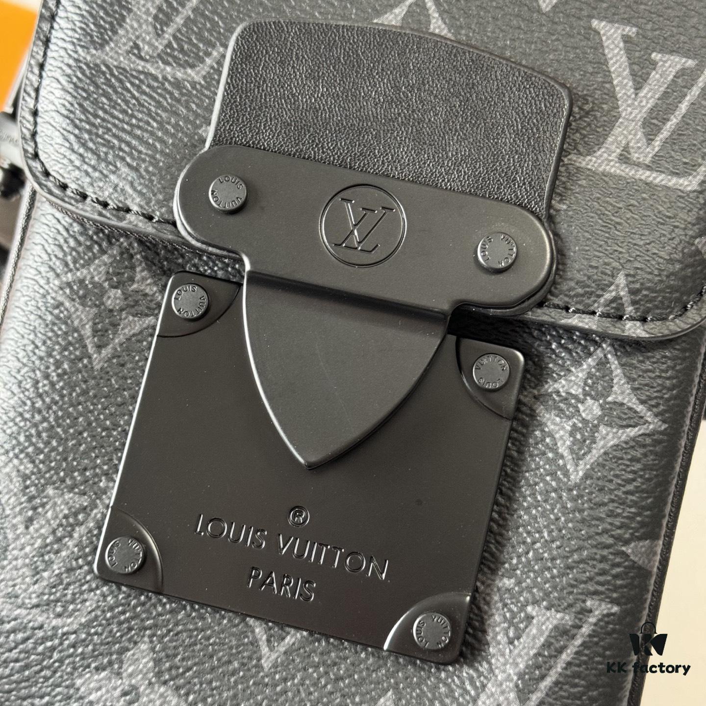 Upgraded M81522 M81524 M82252 M82535 M82568 S-LOCK VERTICAL WEARABLE Wallet in LV Classic Monogram Macassar Canvas – Multicolor Print Including Onyx, Black, Embossed, Grey-Embossed, Burgundy, Green, and Orange (M82535 with Black Strap Option)