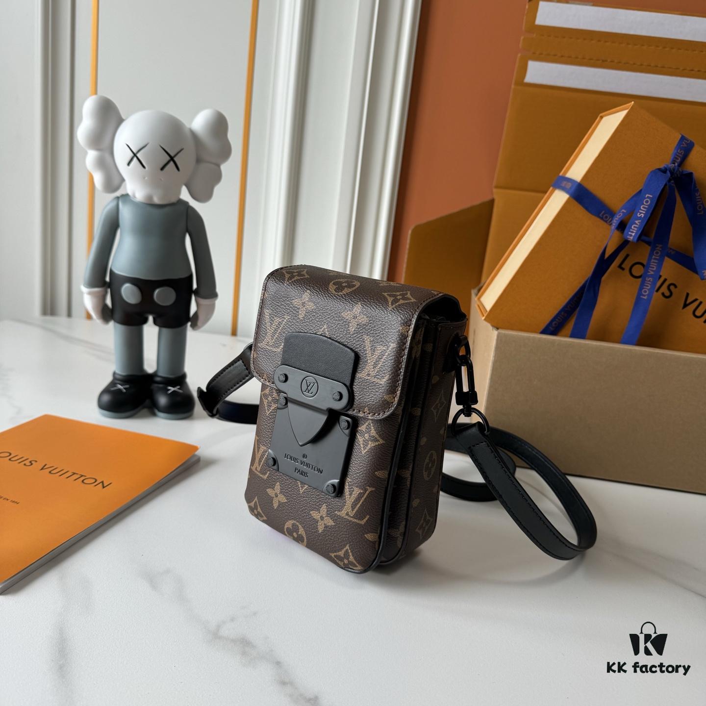 Upgraded M81522 M81524 M82252 M82535 M82568 S-LOCK VERTICAL WEARABLE Wallet in LV Monogram Macassar Canvas – Multicolor Print (Including Classic Brown, Black Floral, Embossed Pattern, Grey Embossed, Plum, Green, and Orange with Black Strap for M82535)