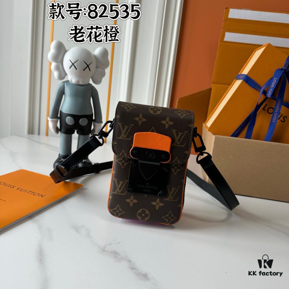 Upgraded M81522 M81524 M82252 M82535 M82568 S-LOCK VERTICAL WEARABLE Wallet in Monogram Macassar Canvas – Multicolor (Aged Flower, Black Flower, Embossed Pattern, Grey Embossed, Aged Purple, Aged Green, Aged Orange with Black Strap for M82535)