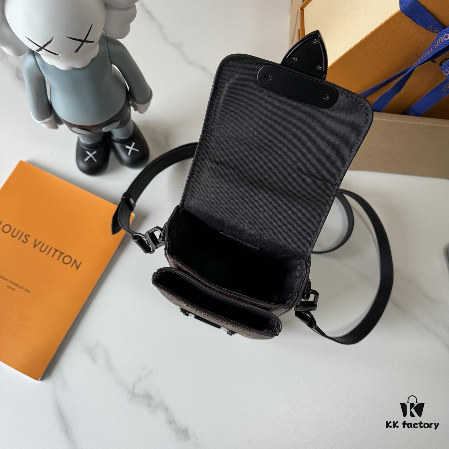 Upgraded M81522 M81524 M82252 M82535 M82568 S-LOCK VERTICAL WEARABLE Wallet in LV Monogram Macassar Canvas – Multicolor Print (Including Classic Brown, Black Floral, Embossed Pattern, Grey Embossed, Plum, Green, and Orange with Black Strap for M82535)