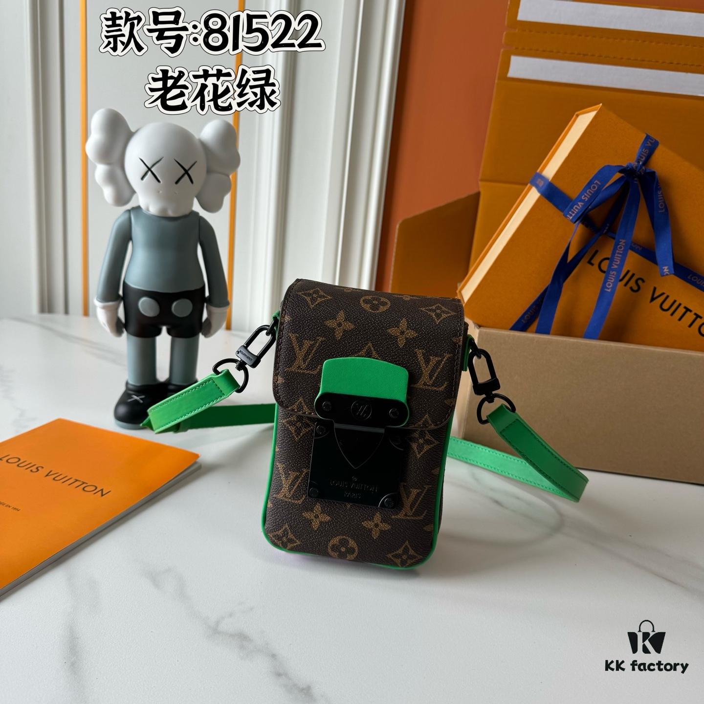 Upgraded M81522 M81524 M82252 M82535 M82568 S-LOCK VERTICAL WEARABLE Wallet in Classic Monogram Macassar Canvas – Multicolor Print (Including Old Flower Black, Black Flower, Embossed Pattern, Grey Embossed, Old Flower Purple, Old Flower Green, Old Flower Orange with Black Strap for M82535)