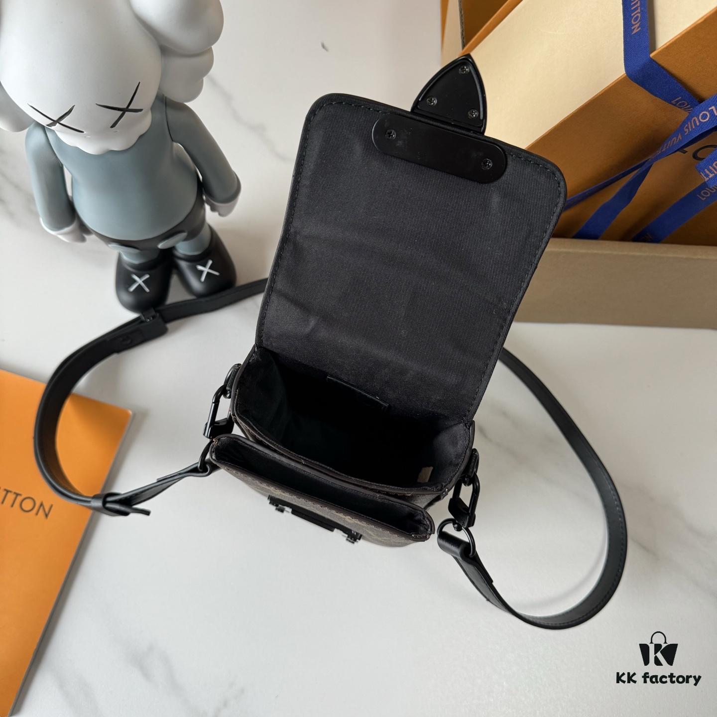 Upgraded M81522 M81524 M82252 M82535 M82568 S-LOCK VERTICAL WEARABLE Wallet in Monogram Macassar Canvas – Multicolor (Aged Flower, Black Flower, Embossed Pattern, Grey Embossed, Aged Purple, Aged Green, Aged Orange with Black Strap for M82535)