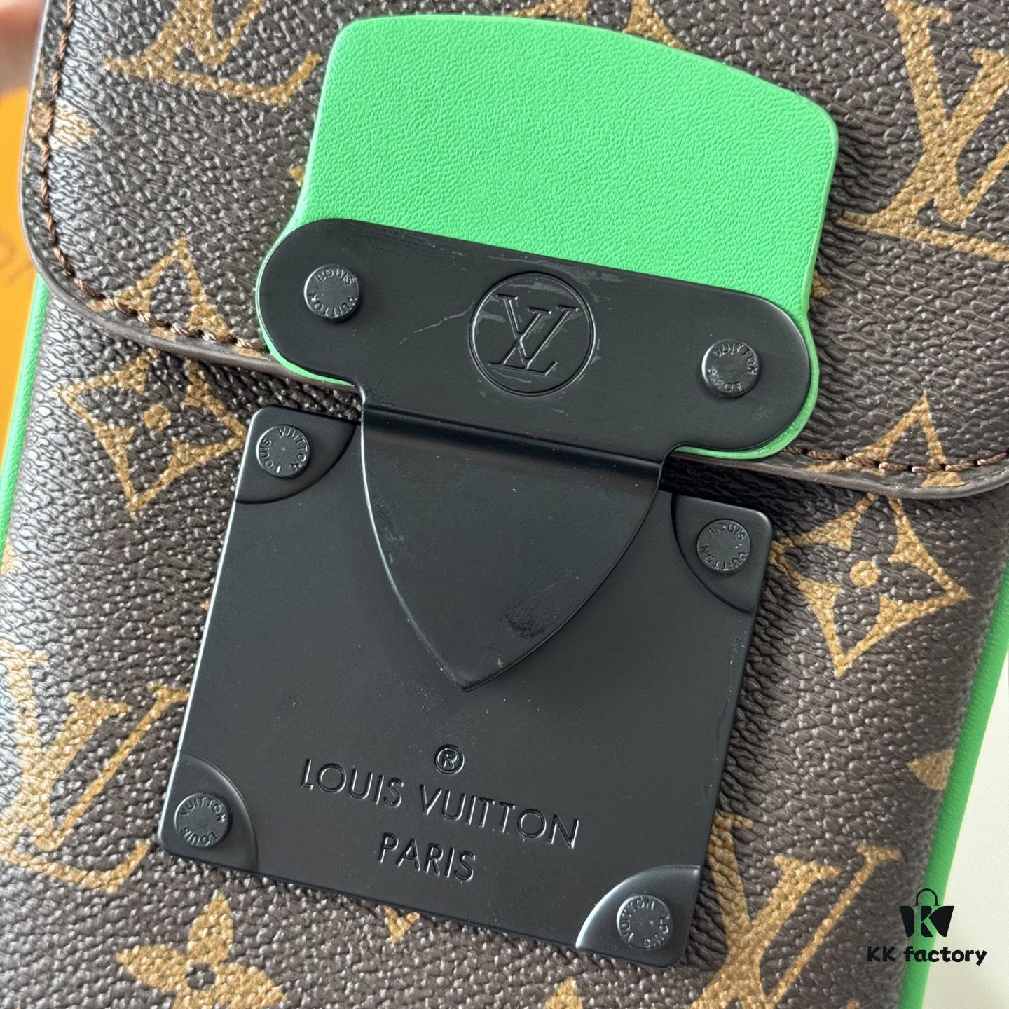 Upgraded M81522 M81524 M82252 M82535 M82568 S-LOCK VERTICAL WEARABLE Wallet in Classic Monogram Macassar Canvas – Multicolor Print (Including Old Flower Black, Black Flower, Embossed Pattern, Grey Embossed, Old Flower Purple, Old Flower Green, Old Flower Orange with Black Strap for M82535)