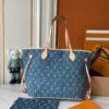 Upgraded M40995 Medium Denim Jacquard Tote Bag 💋💋 Louis Vuitton New Neverfull – A Fresh Take on a Classic Handbag
