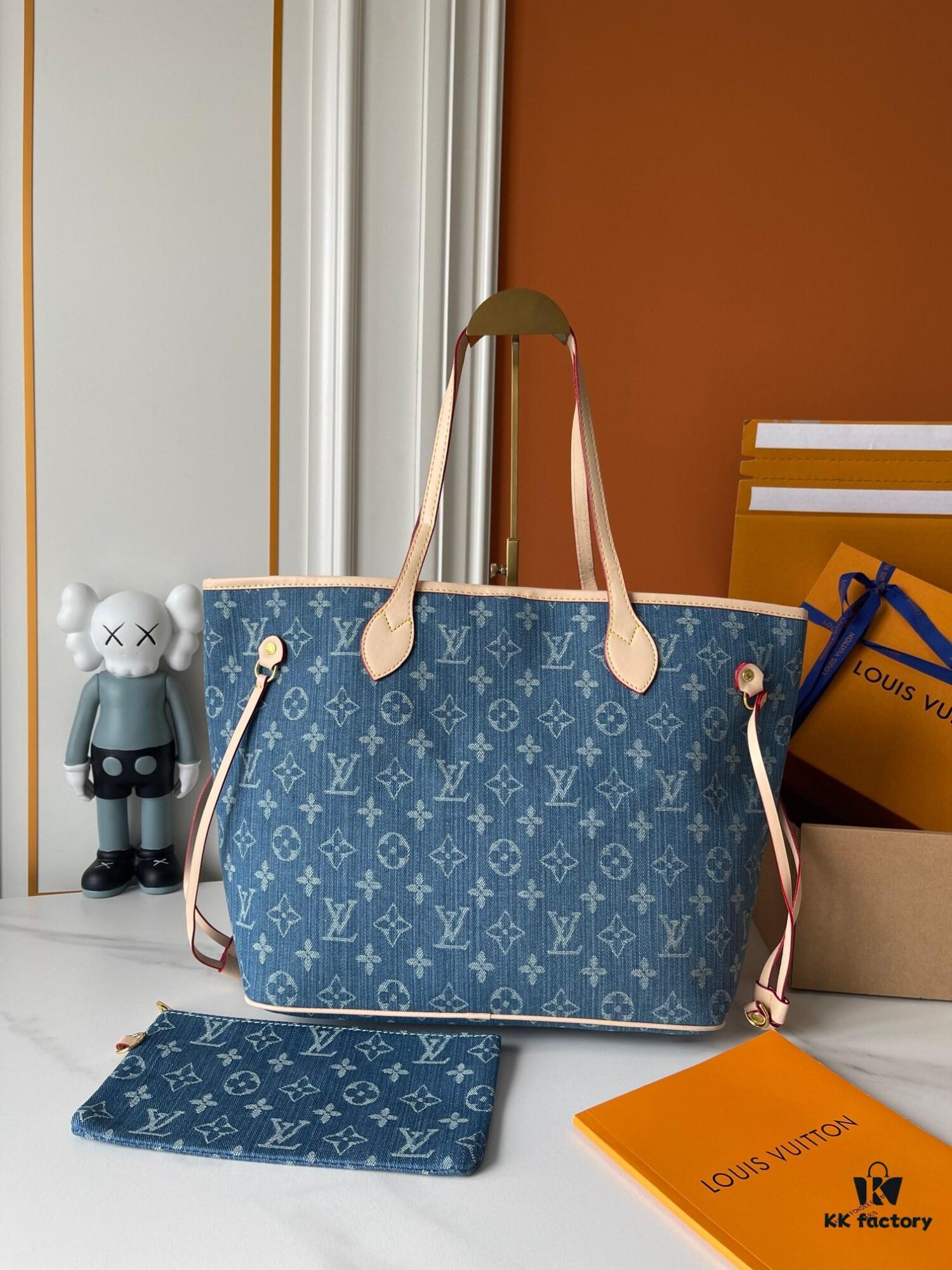Upgraded M40995 Medium Denim Jacquard Tote Bag 💋💋 Louis Vuitton New Neverfull – A Fresh Take on a Classic Handbag