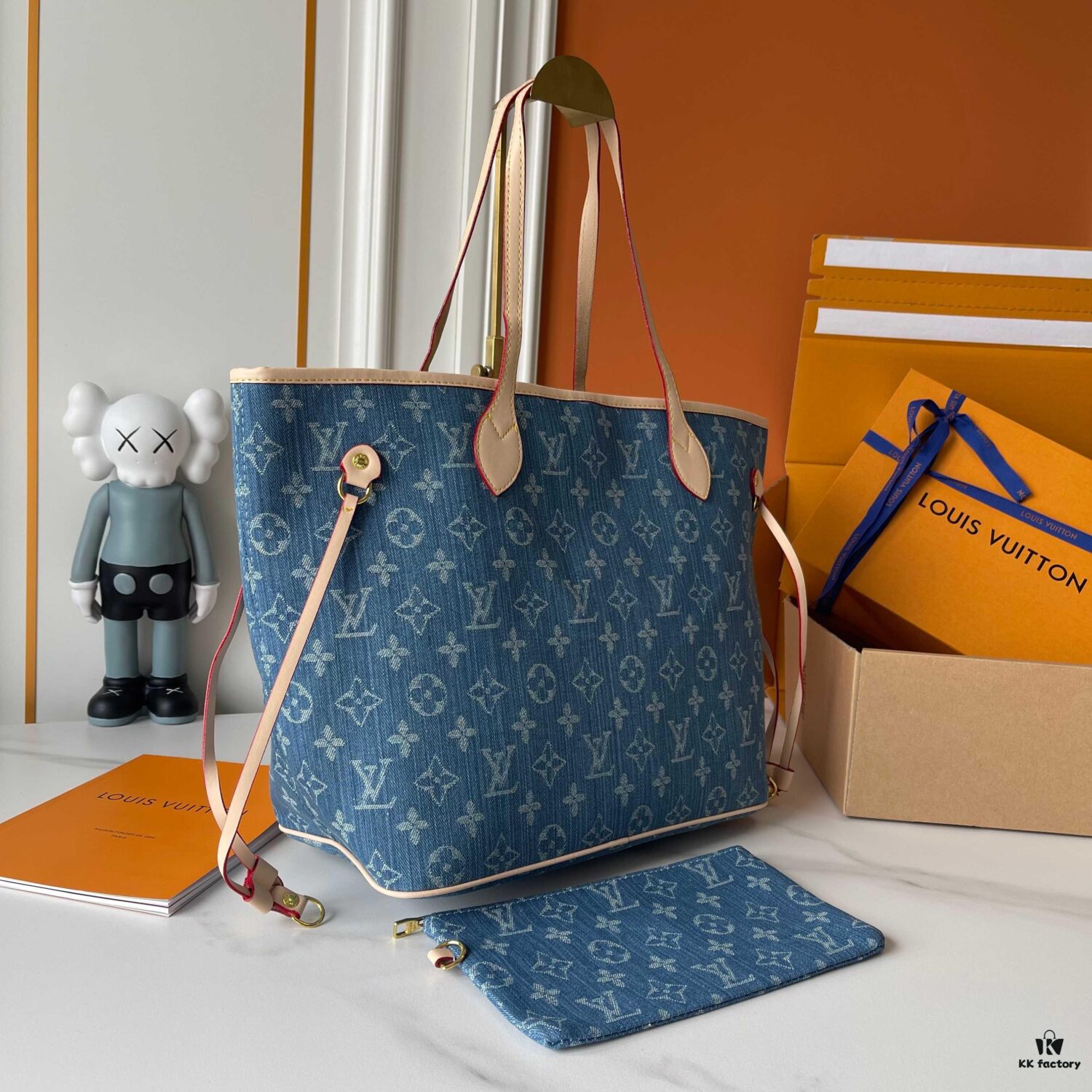 Upgraded M40995 Medium Denim Jacquard Tote Bag 💋💋 Louis Vuitton New Neverfull – A Fresh Take on a Classic Handbag