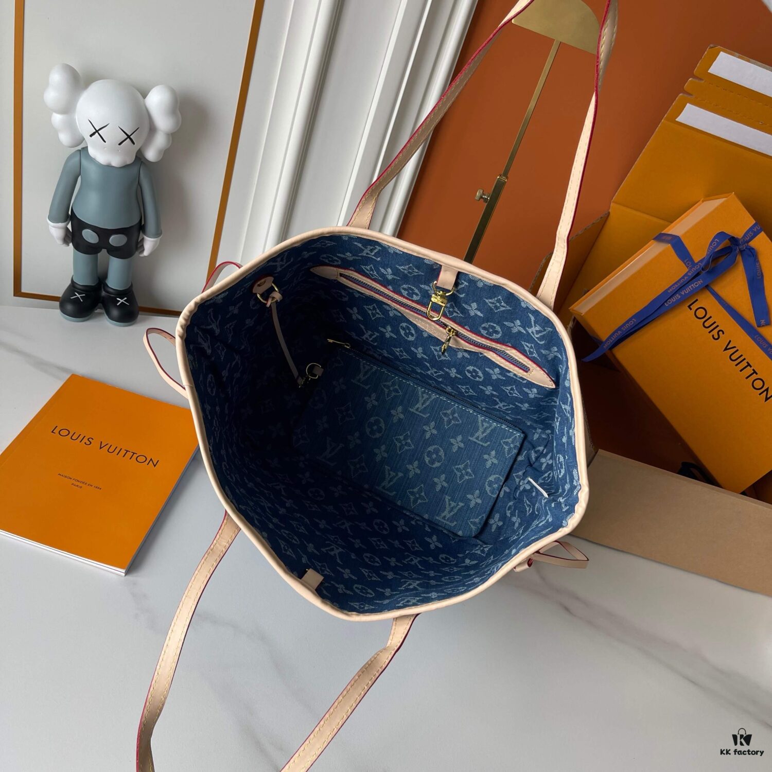 Upgraded M40995 Medium Denim Jacquard Tote Bag 💋💋 Louis Vuitton New Neverfull – A Fresh Take on a Classic Handbag